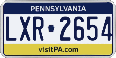 PA license plate LXR2654