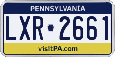 PA license plate LXR2661