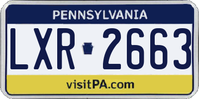 PA license plate LXR2663