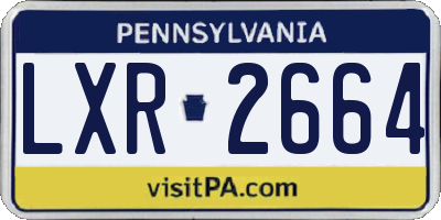 PA license plate LXR2664