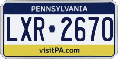 PA license plate LXR2670
