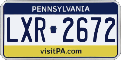 PA license plate LXR2672