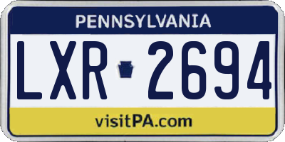 PA license plate LXR2694