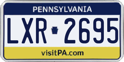 PA license plate LXR2695