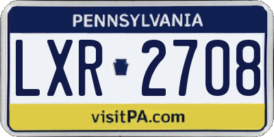 PA license plate LXR2708