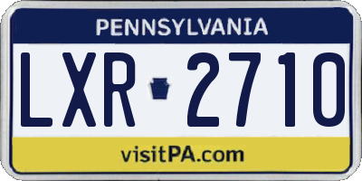 PA license plate LXR2710