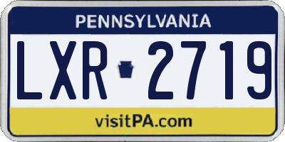PA license plate LXR2719