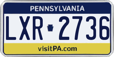 PA license plate LXR2736