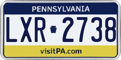 PA license plate LXR2738