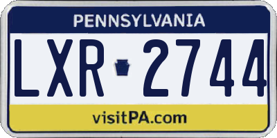 PA license plate LXR2744