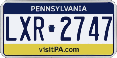 PA license plate LXR2747