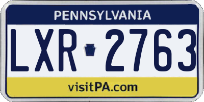 PA license plate LXR2763