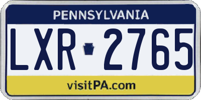PA license plate LXR2765