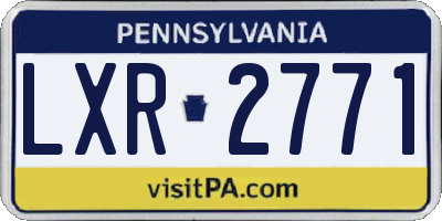 PA license plate LXR2771