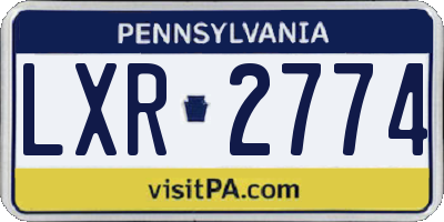 PA license plate LXR2774