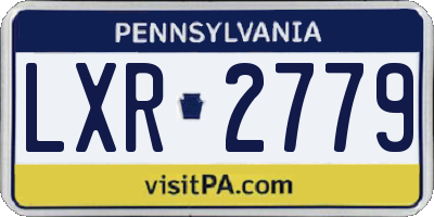 PA license plate LXR2779