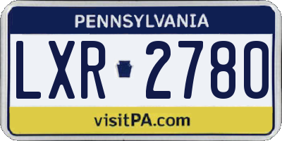 PA license plate LXR2780