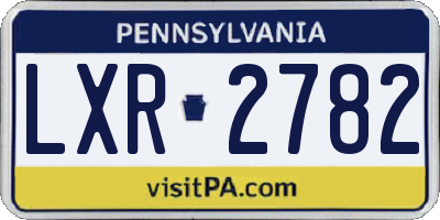 PA license plate LXR2782