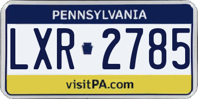 PA license plate LXR2785