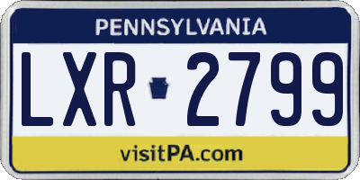 PA license plate LXR2799