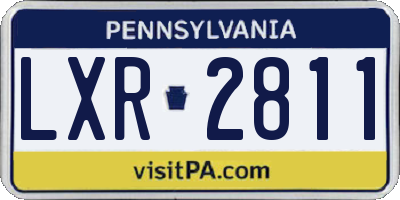 PA license plate LXR2811