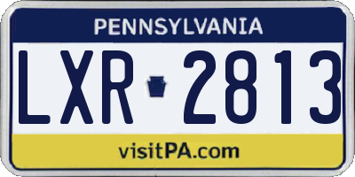 PA license plate LXR2813