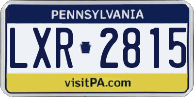 PA license plate LXR2815