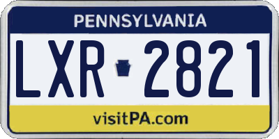 PA license plate LXR2821