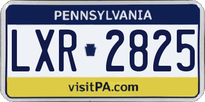 PA license plate LXR2825