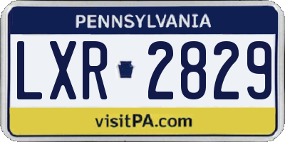 PA license plate LXR2829