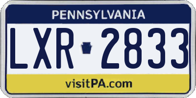 PA license plate LXR2833