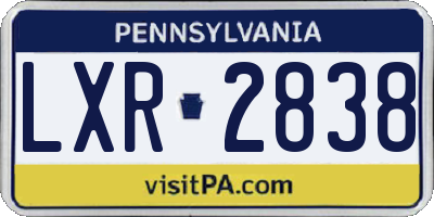 PA license plate LXR2838
