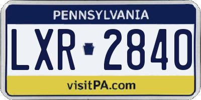 PA license plate LXR2840