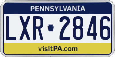 PA license plate LXR2846