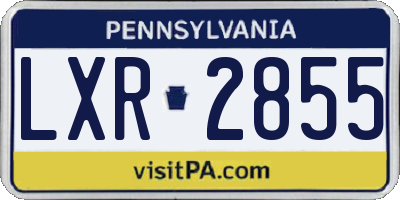 PA license plate LXR2855