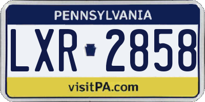 PA license plate LXR2858