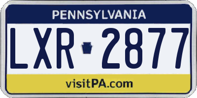 PA license plate LXR2877