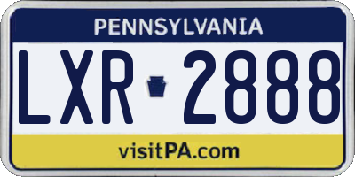 PA license plate LXR2888
