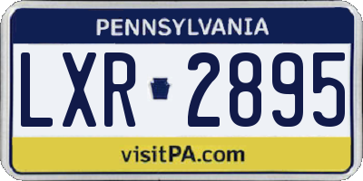 PA license plate LXR2895