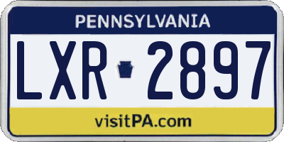 PA license plate LXR2897