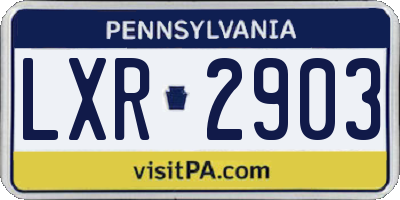 PA license plate LXR2903