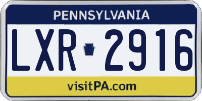 PA license plate LXR2916