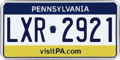 PA license plate LXR2921