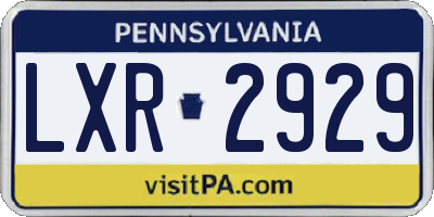 PA license plate LXR2929