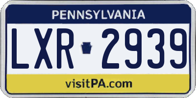 PA license plate LXR2939