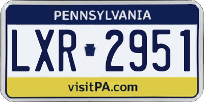 PA license plate LXR2951