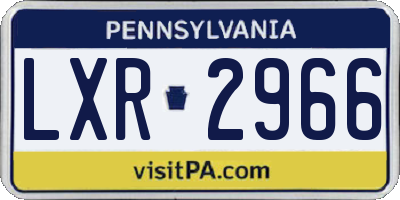 PA license plate LXR2966