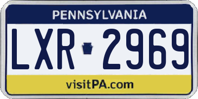 PA license plate LXR2969