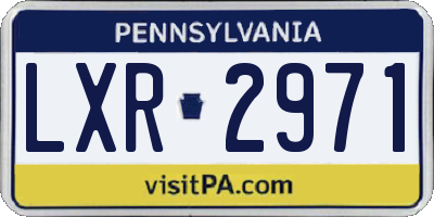 PA license plate LXR2971