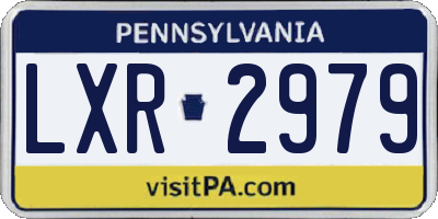 PA license plate LXR2979